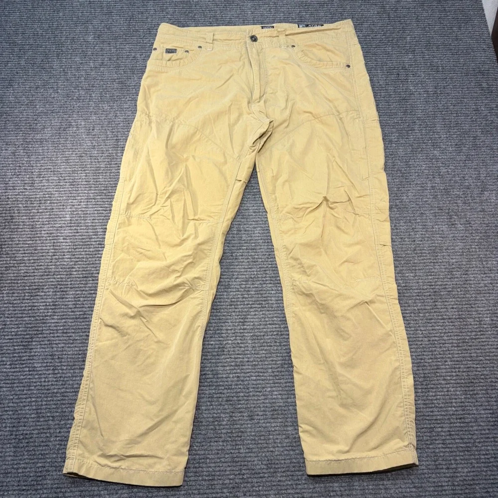 Kuhl Rydr Pants Mens 35x32(30)Tan Khaki Cotton Nylon Hiking Outdoor Work Trouser